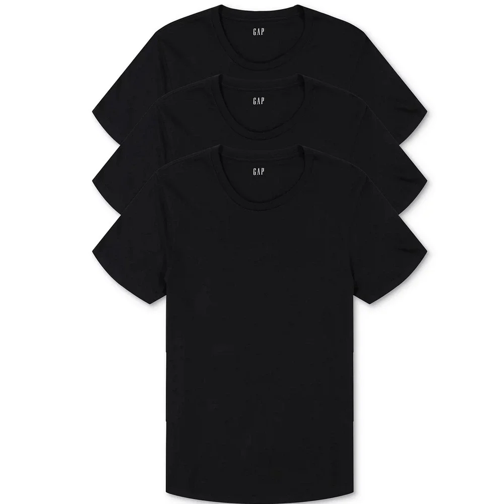 GAP Men 3-Pk Cotton Crewneck Undershirt Black Size S